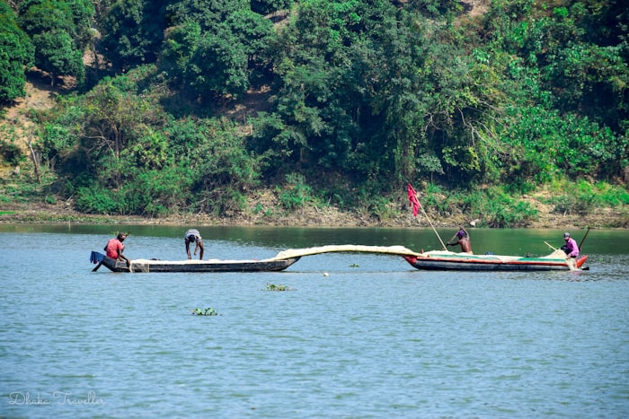 Fishing boats on Kaptai Lake, Rangamati