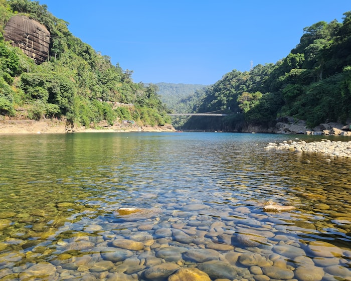 Clear stone riverbed at Jaflong