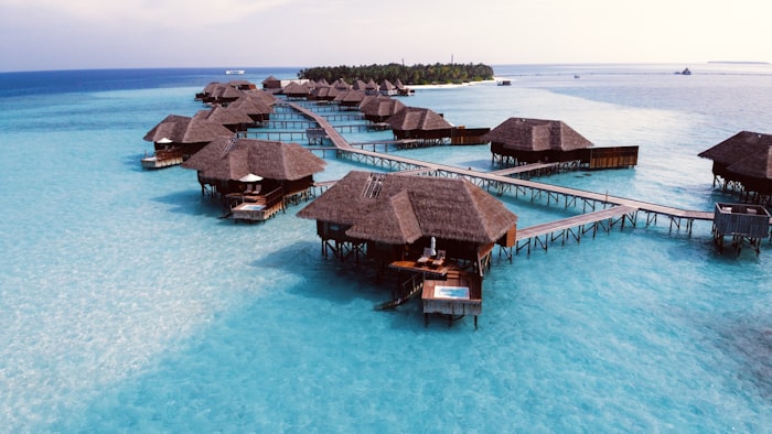 Overwater bungalows in the Maldives
